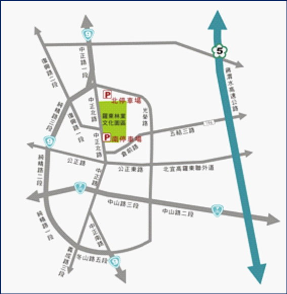 羅東林業文化園區交通及停車資訊圖