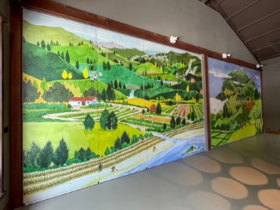 知名畫家傅作新的作品「蘭陽里山圖」，傳達生態與生活共好的願景